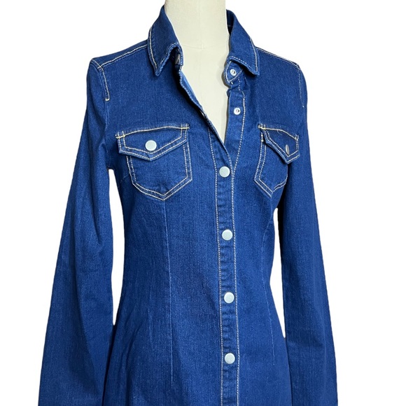 Missguided Long Sleeve Button Denim Dress size 6 - Picture 5 of 16
